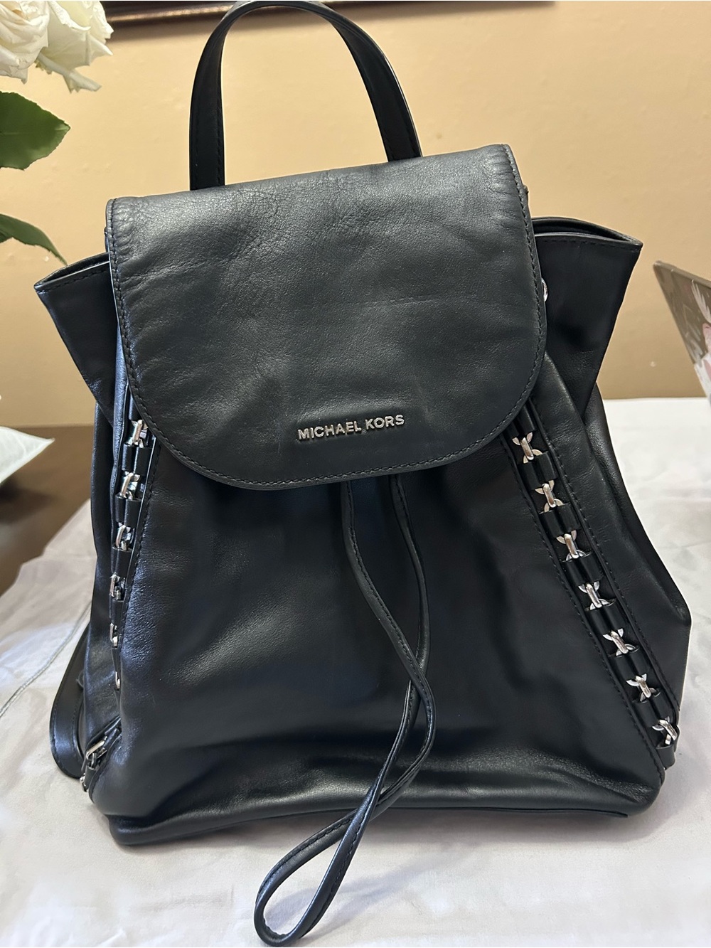 Michael Kors purse/backpack bag black soft leather